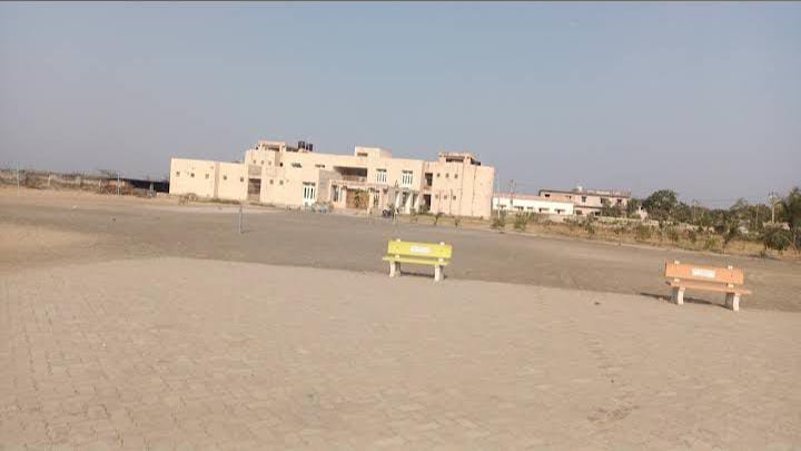 Open grounds with seating benches